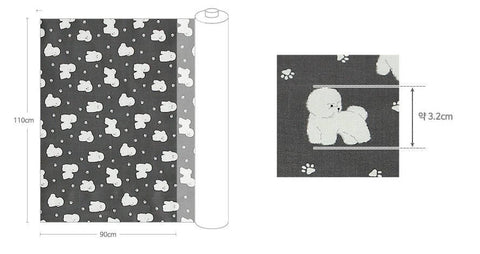 Puppy Dogs Cotton Fabric, Bichon Frise - Sold By the Yard Animal Fabric 53976-2