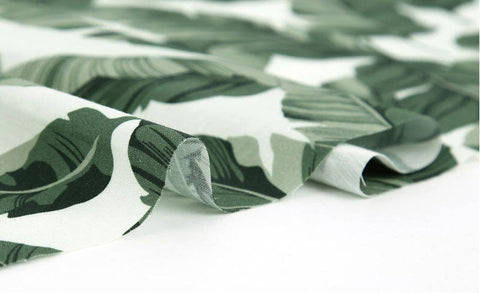 Dark Green Leaves Cotton Fabric - By the Yard 101162