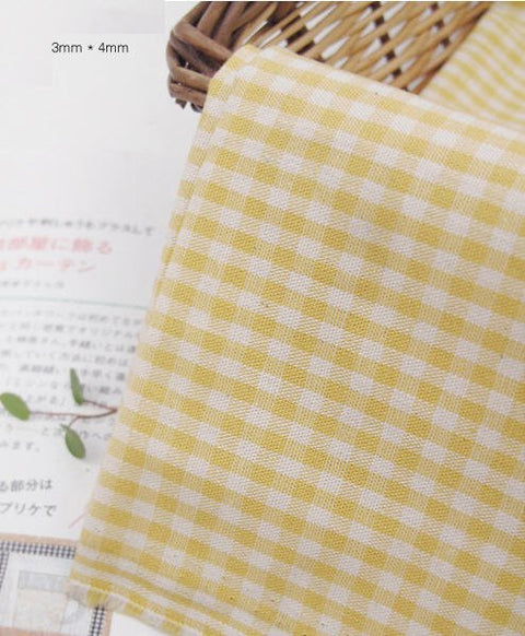 Yellow Cotton Fabric, Flowers, Polka Dots, Plaid or Solid - By the Yard 100403