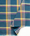 Navy Plaid Cotton Fabric, Yarn Dyed, Washing - By the Yard 95555