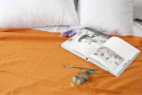 Orange Wrinkled Cotton Gauze, Double Gauze, Orange Gauze, Crinkle Gauze, Yoryu Gauze - 59" Wide - By the Yard 99211