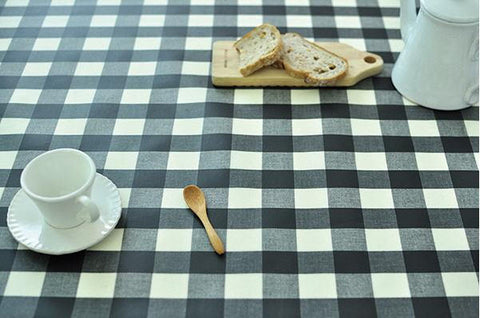 Laminated Black Plaids Cotton Fabric 100816 409505-w