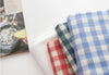 Plaid Cotton Double Gauze Fabric - Red, Blue, Green or Solid White Ivory - 59" Wide - By the Yard 100238