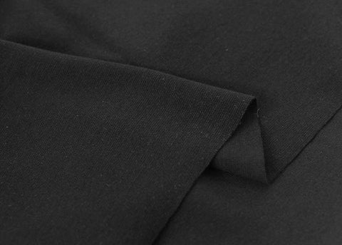 Black 1x1 Ribbing and Binding Knit Fabric, by Half Yard 77057