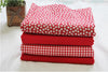 Red Cotton Fabric, Flowers, Polka Dots, Plaid or Solid - By the Yard 100405