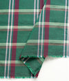 Green Plaid Cotton Fabric, Yarn Dyed, Washing - By the Yard 95556