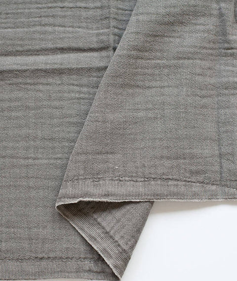 Gray Wrinkled Cotton Gauze, Double Gauze, Grey Gauze, Crinkle Gauze, Yoryu Gauze - 59" Wide - By the Yard 95367
