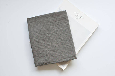 Gray Wrinkled Cotton Gauze, Double Gauze, Grey Gauze, Crinkle Gauze, Yoryu Gauze - 59" Wide - By the Yard 95367