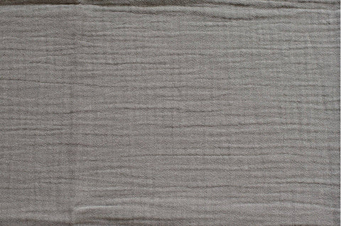 Gray Wrinkled Cotton Gauze, Double Gauze, Grey Gauze, Crinkle Gauze, Yoryu Gauze - 59" Wide - By the Yard 95367