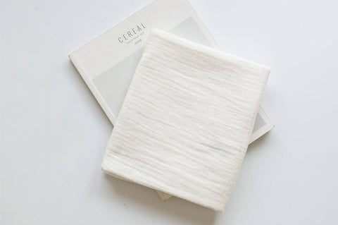 White Wrinkled Cotton Gauze, Double Gauze, White Gauze, Crinkle Gauze, Yoryu Gauze - 59" Wide - By the Yard 95357