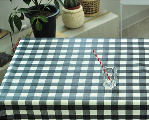 Laminated Black Plaids Cotton Fabric 100816 409505-w