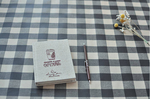 Laminated Black Plaids Cotton Fabric, 3 cm Plaid Laminate 100812