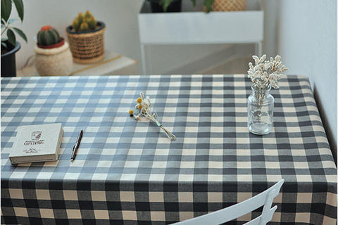 Laminated Black Plaids Cotton Fabric, 3 cm Plaid Laminate 100812