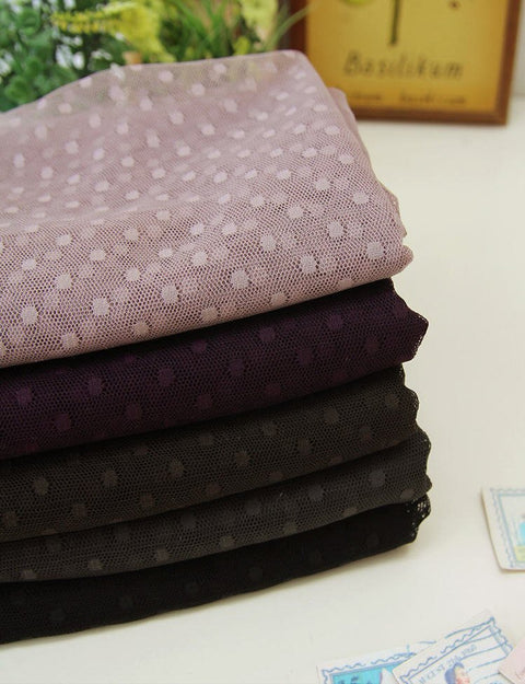 Mesh Fabric with 4 mm Dots - Purple - 62" Wide - Fabric By the Yard 61809-1