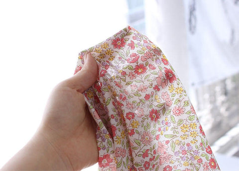 Semi-sheer Floral Cotton Fabric - Lightweight and Thin - 62" Wide - Pink or Purple - By the Yard /12089