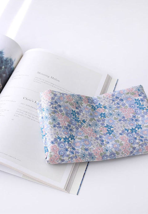 Semi-sheer Floral Cotton Fabric - Lightweight and Thin - 62" Wide - Blue or Purple - By the Yard 104438 12092-1