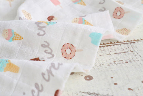Ice cream Cotton Double Gauze Fabric - By the Yard 104462