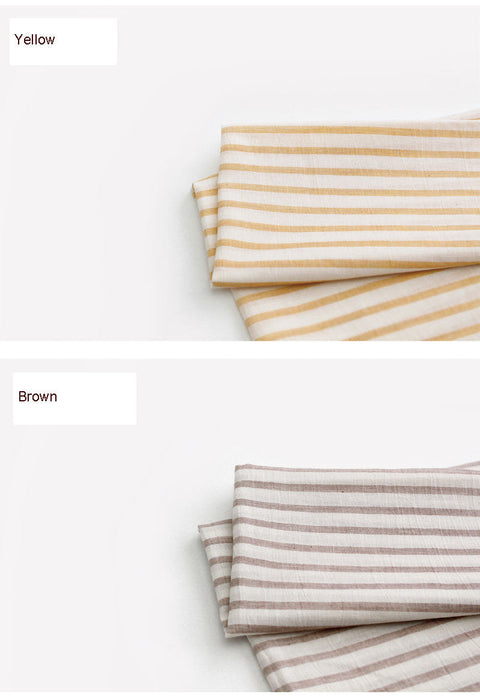 Stripes Cotton Gauze Fabric - Blue, Red, Yellow, Brown, Navy or Pink - 55 Inches Wide - By the Yard 4717-1