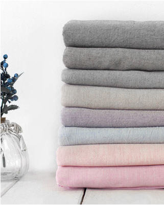 Prewashed Cotton Fabric, Solid Cotton Fabric, Melange Colors - Gray, Beige, Blue, Purple, Peach Pink, Pink - By the Yard 16263-1