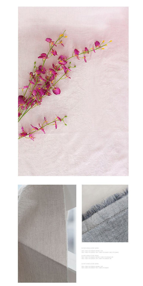 Prewashed Cotton Fabric, Solid Cotton Fabric, Melange Colors - Gray, Beige, Blue, Purple, Peach Pink, Pink - By the Yard 16263-1