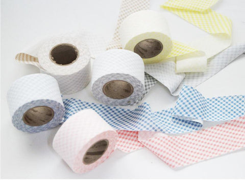 Plaid Cotton Knit Bias Tape, 4 cm Wide (1.6 inches) - By the Roll (7 yards) - 105698