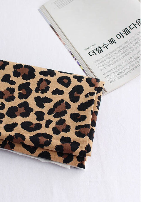 Leopard Print Cotton Fabric - Beige, Mint or Gray - By the Yard 105562 / 16680