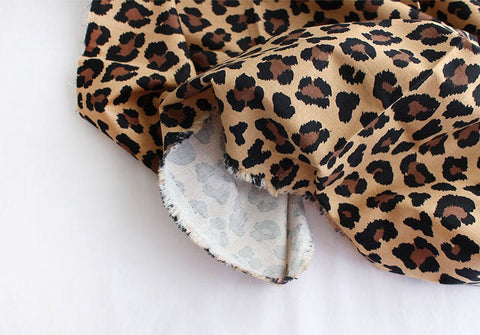 Leopard Print Cotton Fabric, Animal Print Fabric - Beige, Mint or Gray - By Half Yard 105562 / 16680