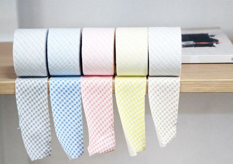 Plaid Cotton Knit Bias Tape, 4 cm Wide (1.6 inches) - By the Roll (7 yards) - 105698