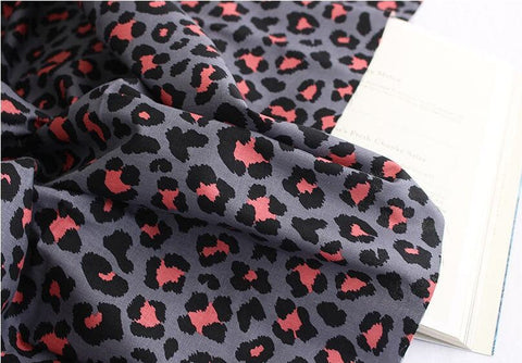 Leopard Print Cotton Fabric - Beige, Mint or Gray - By the Yard 105562 / 16680