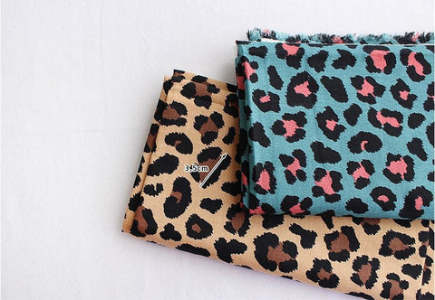 Leopard Print Cotton Fabric - Beige, Mint or Gray - By the Yard 105562 / 16680