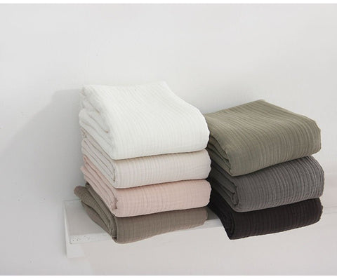 Four Layers Wrinkled Cotton Gauze Fabric - Crinkle Gauze, Yoryu Gauze, Washing Gauze - 7 Colors  - 57" Wide - By the Yard 7820-1 350