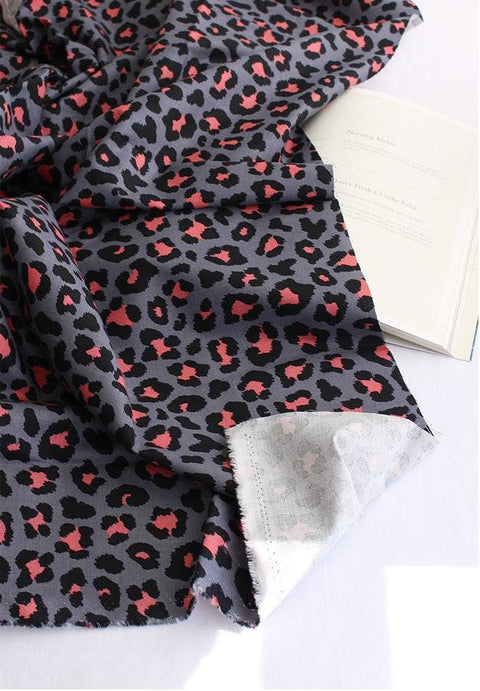 Leopard Print Cotton Fabric, Animal Print Fabric - Beige, Mint or Gray - By Half Yard 105562 / 16680