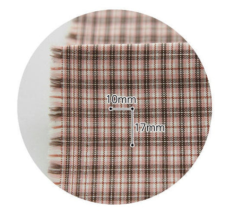 Plaids Cotton Fabric, Yarn Dyed Cotton Fabric, Washing Cotton Fabric - Pink, Mint or Brown - By the Yard 19483-1