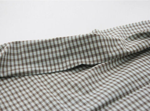 Plaids Cotton Fabric, Yarn Dyed Cotton Fabric, Washing Cotton Fabric - Pink, Mint or Brown - By the Yard 19483-1