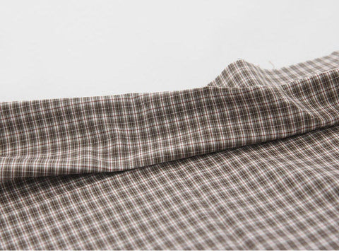 Plaids Cotton Fabric, Yarn Dyed Cotton Fabric, Washing Cotton Fabric - Pink, Mint or Brown - By the Yard 19483-1