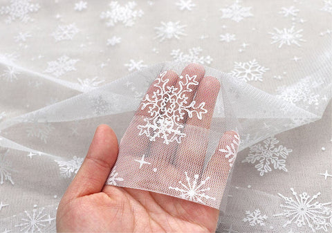 Fat Quarters Snowflakes Mesh Fabric, Frozen Queen Elsa Fabric - Fat Quarter Pack - 25144