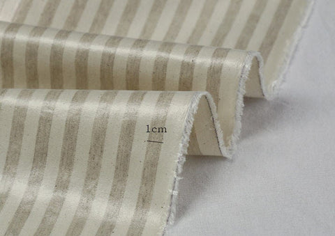 Laminated Linen Blend Waterproof Fabric, Checker and Stripes, 4 Styles, 59 inches Wide, Non-glossy TPU Coating - By the Yard 40182-1