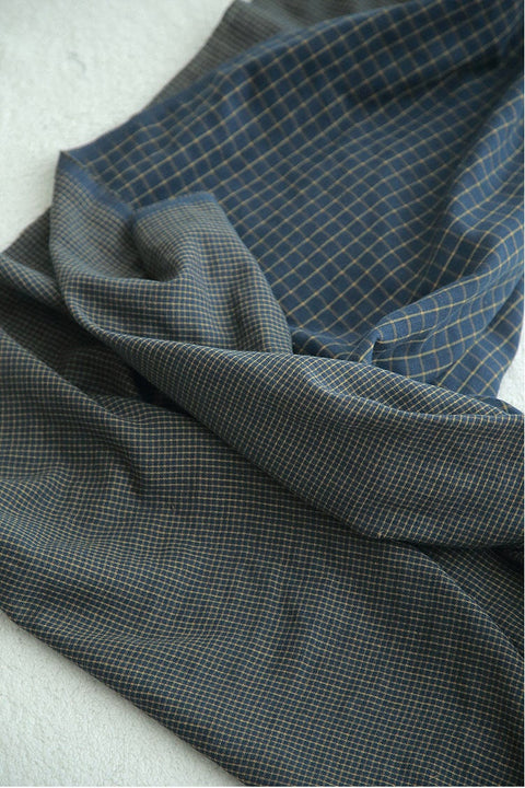 Plaid Cotton Double Gauze Fabric - Double Sided Gauze - Wine, Gray, Navy or Beige - 55" Wide - By the Yard 41655-1