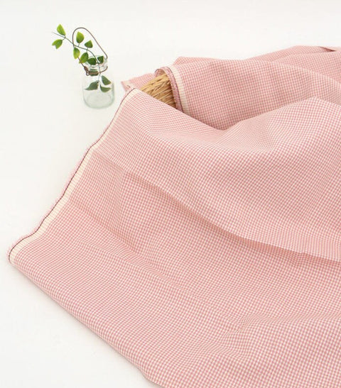 Checker Cotton Fabric, 1 mm Plaid, Gingham Check, Yarn Dyed - Pink, Sky, Mint, Green, Red, Navy, Brown or Black - Fabric By the Yard 25768-1