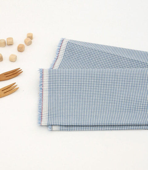 Checker Cotton Fabric, 1 mm Plaid, Gingham Check, Yarn Dyed - Pink, Sky, Mint, Green, Red, Navy, Brown or Black - Fabric By the Yard 25768-1