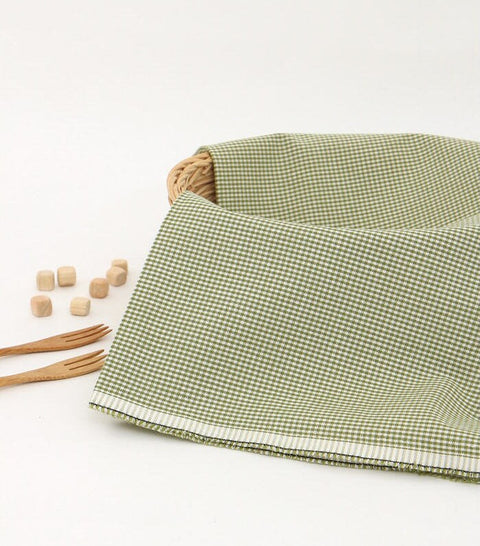 Checker Cotton Fabric, 1 mm Plaid, Gingham Check, Yarn Dyed - Pink, Sky, Mint, Green, Red, Navy, Brown or Black - Fabric By the Yard 25768-1