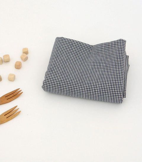 Checker Cotton Fabric, 1 mm Plaid, Gingham Check, Yarn Dyed - Pink, Sky, Mint, Green, Red, Navy, Brown or Black - Fabric By the Yard 25768-1