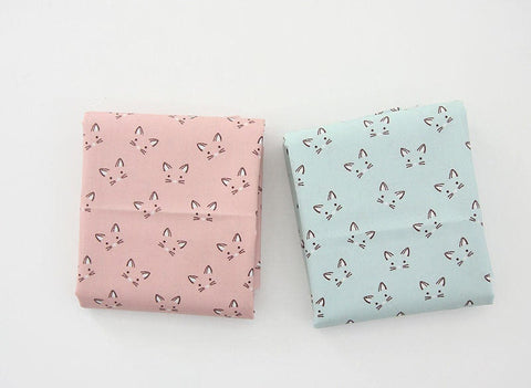 Laminated Waterproof Fabric, Cats Fabric, Meow Meow - Pink or Mint - By the Yard 23253-1