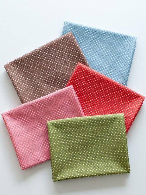 Non-slip Fabric, White Polka Dots - Pink, Red, Blue, Green or Brown - By the Yard 71961