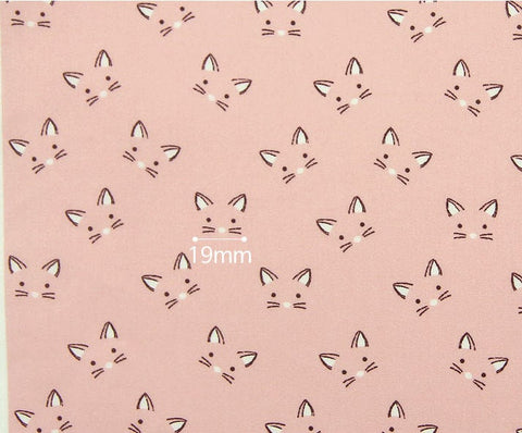 Laminated Waterproof Fabric, Cats Fabric, Meow Meow - Pink or Mint - By the Yard 23253-1