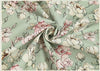 Flowers Cotton Fabric, Floral Fabric, Green Flower Fabric, Korean Fabric, Rose Fabric, Digital Printing - Fabric By the Yard 41832-1