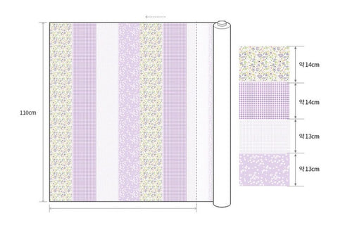 Flowers, Checkers and Polka dots Cotton Fabric, Patch Fabric - Pink, Green, Blue or Lavender - By the Yard 42180-1