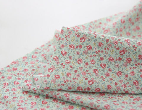 Semi-sheer Floral Cotton Fabric, Lightweight and Thin, Lawn Fabric, Korean Fabric - Ivory, Pink or Mint - By the Yard 42319-1