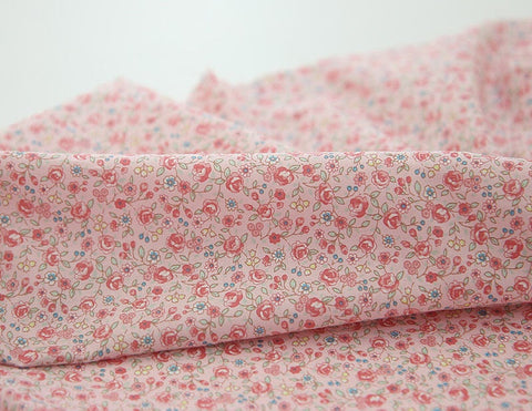 Semi-sheer Floral Cotton Fabric, Lightweight and Thin, Lawn Fabric, Korean Fabric - Ivory, Pink or Mint - By the Yard 42319-1