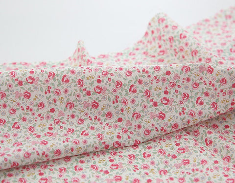 Semi-sheer Floral Cotton Fabric, Lightweight and Thin, Lawn Fabric, Korean Fabric - Ivory, Pink or Mint - By the Yard 42319-1